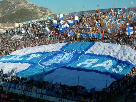 tifo du virage sud  pour le match om-le mans